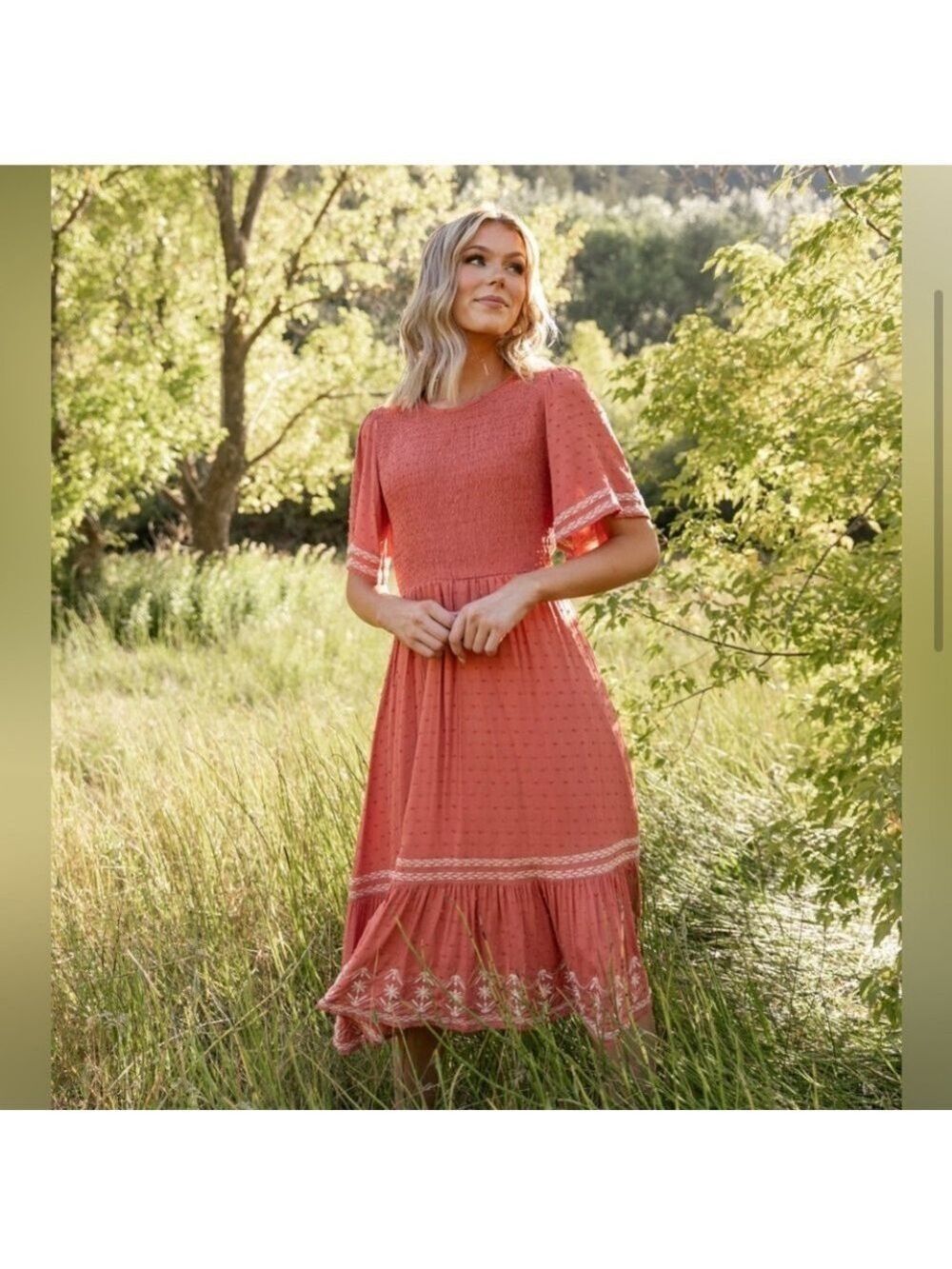 PinkBlush for Tea n Rose Embroidered Dress - Size Small